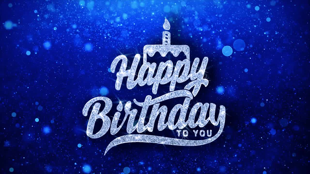 Happy Birthday Graphic Design with Glitter Effect
