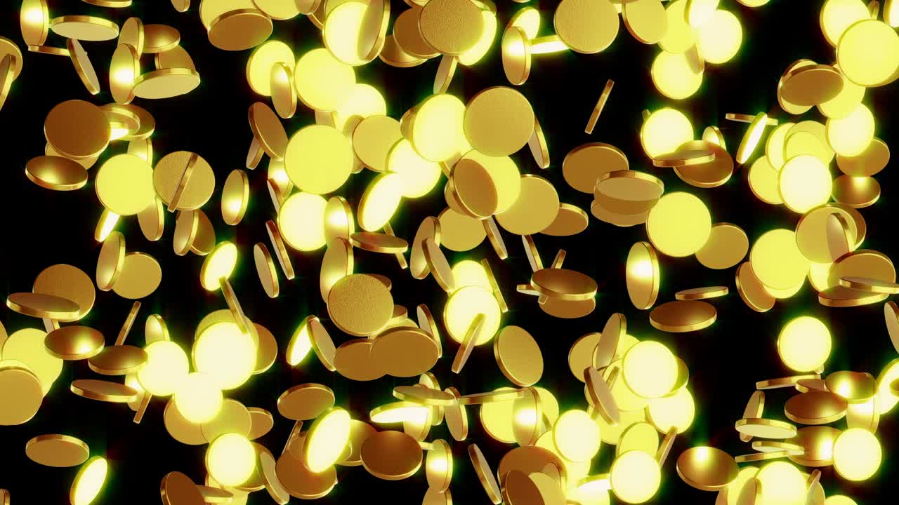 コインはスローモーションで落ちる 高品質コインは落ちる シームレスループ