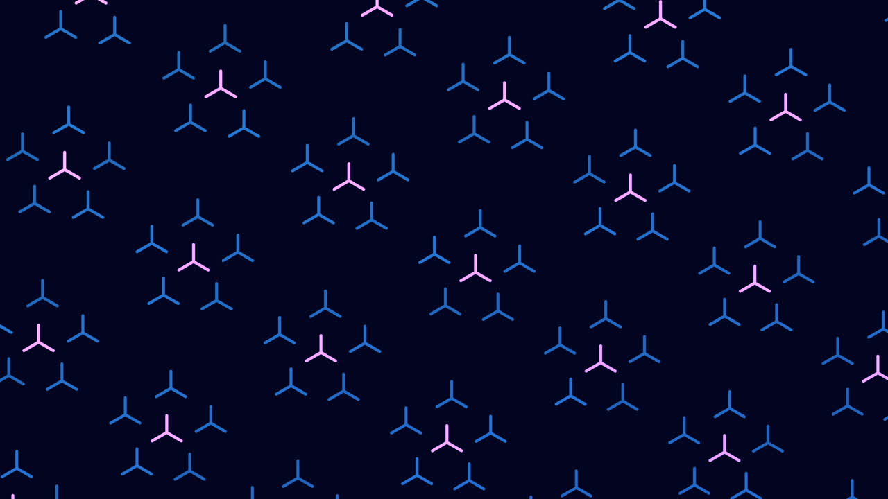 Dynamic blue and purple intersecting lines form intricate pattern