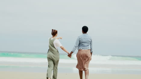 holding hands, sea walking