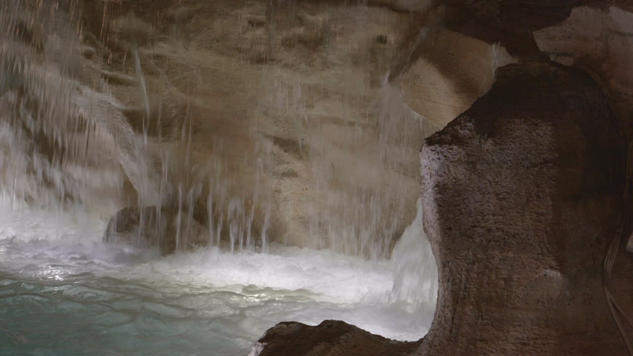 Close up footage of the Fountain Di Trevi,Rome