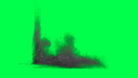 efecto del polvo de explosión en la pantalla verde