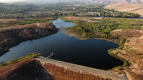 Drone-shot-of-Peter's-Canyon-Reservoir