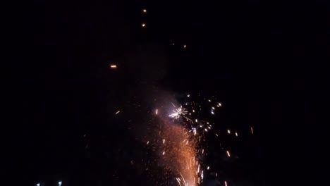 Small-personal-fireworks-being-lit-on-a-residential-street-on-the-4th-of-July-in-Idaho