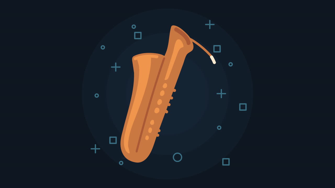 ilustración de saxofón naranja