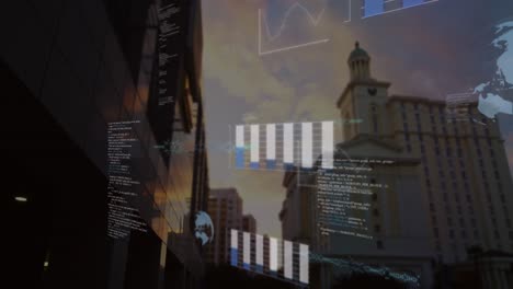 Animation-of-financial-data-processing-over-cityscape