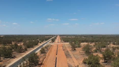 aerial view of pipeline construction in remote australian outback