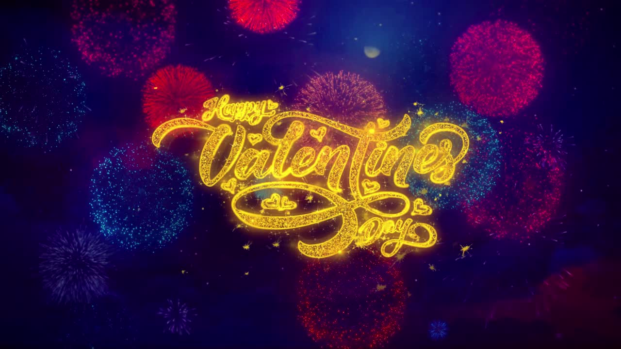 Happy Valentine's Day Fireworks Graphic Design