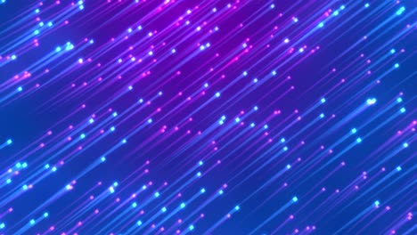 Animation-of-pink-and-blue-lights-floating-over-blue-background