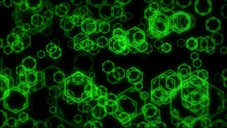 movimiento parpadeante verde del objetivo hexagonal