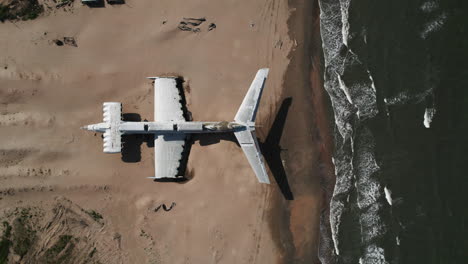 abandoned airplane on a beach