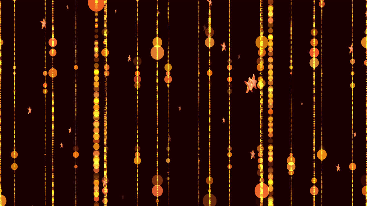 animación de estrellas doradas brillantes y puntos de luz que se mueven en movimiento hipnótico con rastros de luz en