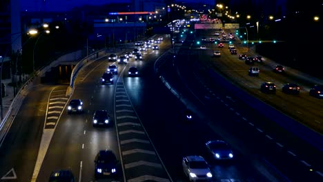 night traffic in barcelona.. time lapse