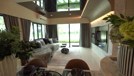 modern luxury living area interior design, no people