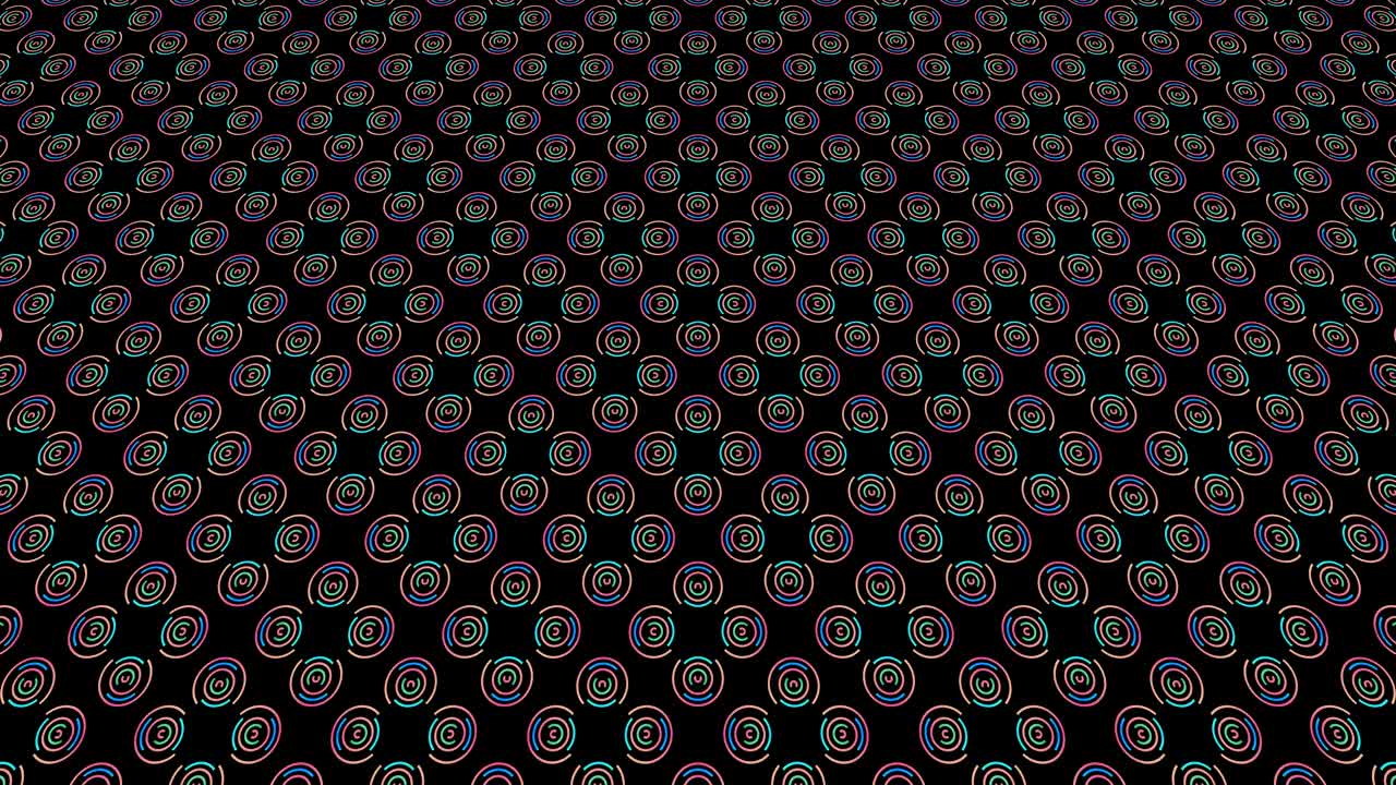 Graphic video pattern with geometric figures that tilts up and moves.