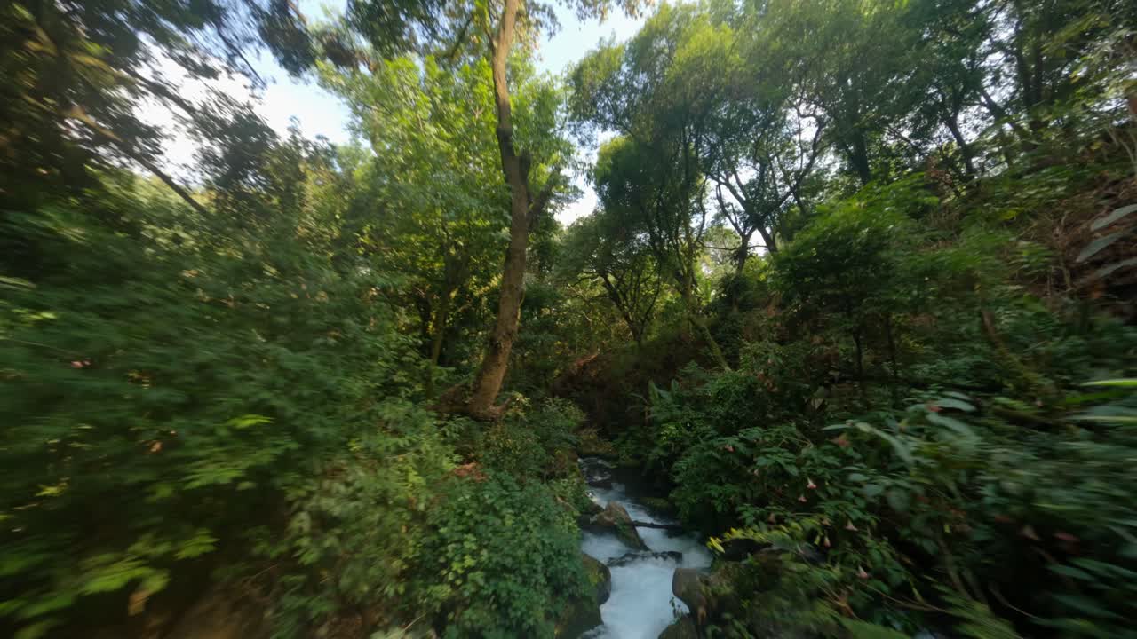 FPV DRONE SHOT OVER URUAPAN NATIONAL PARK AT SUNSET