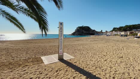 Tossa-de-Mar-beach-on-the-Costa-Brava-in-Gerona-Spain-near-Barcelona-view-of-the-walled-castle