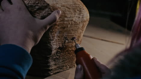 stone carving in progress