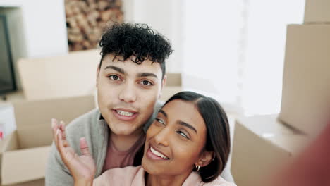 couple, love and real estate in video call