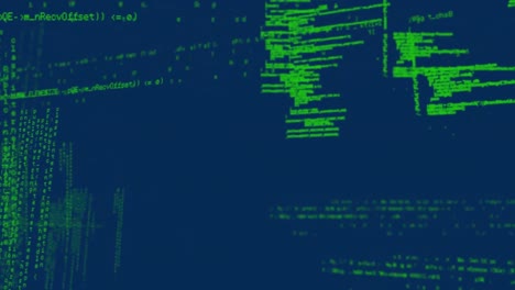 animation of data processing on blue background