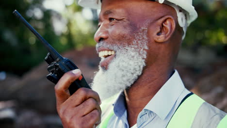 construction worker with walkie talkie