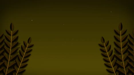 2d dibujos animados dejar rama tallo animación balancearse en el viento con la noche estrellado horizonte gradiente fondo naturaleza gráficos de movimiento efecto visual naranja dorado