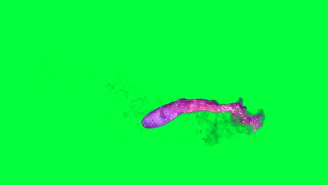 colorful ink splatters on green screen