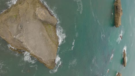 Drone-flying-over-Le-Port-des-Pecheurs-or-Fisherman-port,-Biarritz-in-France