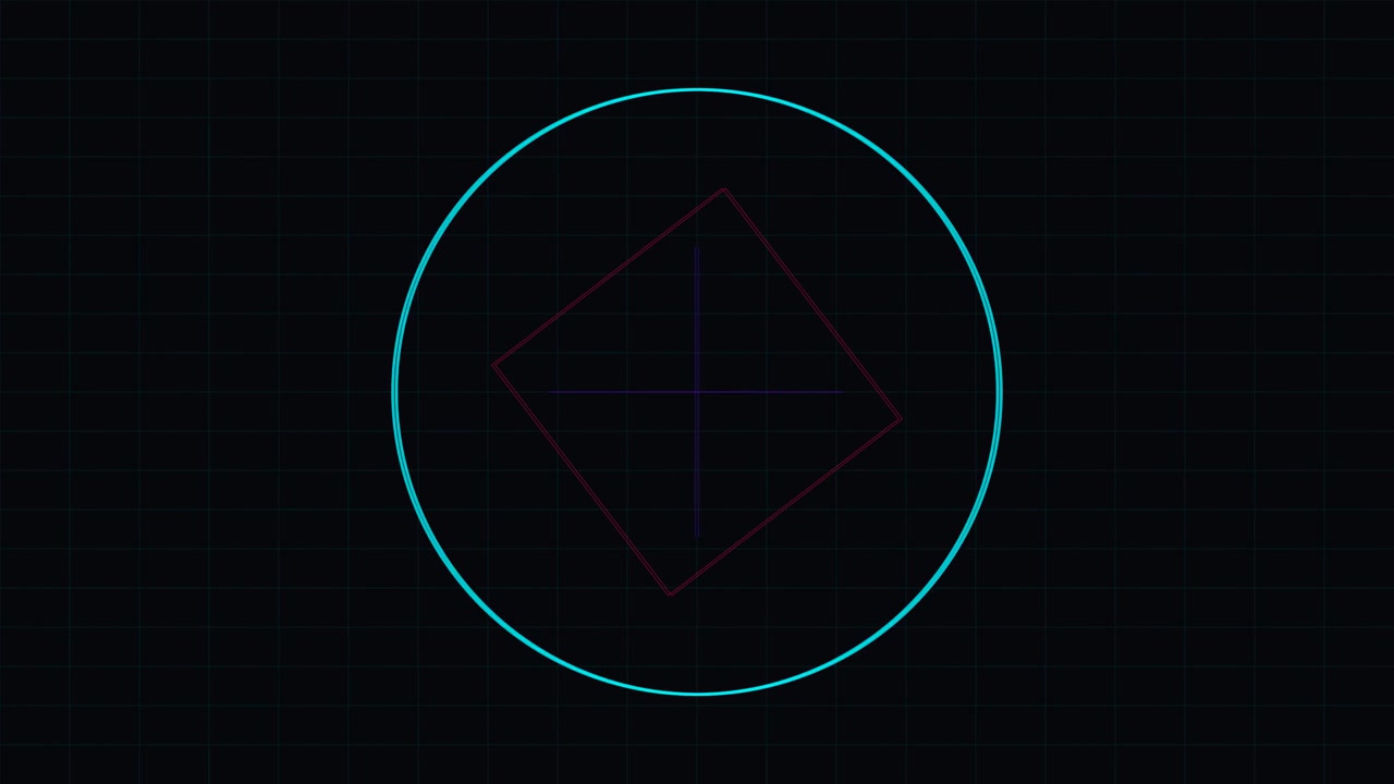 Abstract Digital HUD Interface with Geometric Shapes and Motion Graphics
