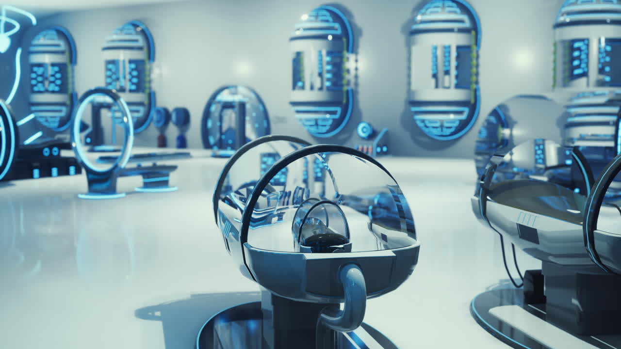 Modern technology showcased in a futuristic laboratory setting