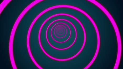 abstract circle tunnel futuristic portal glowing colourful neon led screen ring on dark background 3d animation visual effect optical illusion 4k pink teal