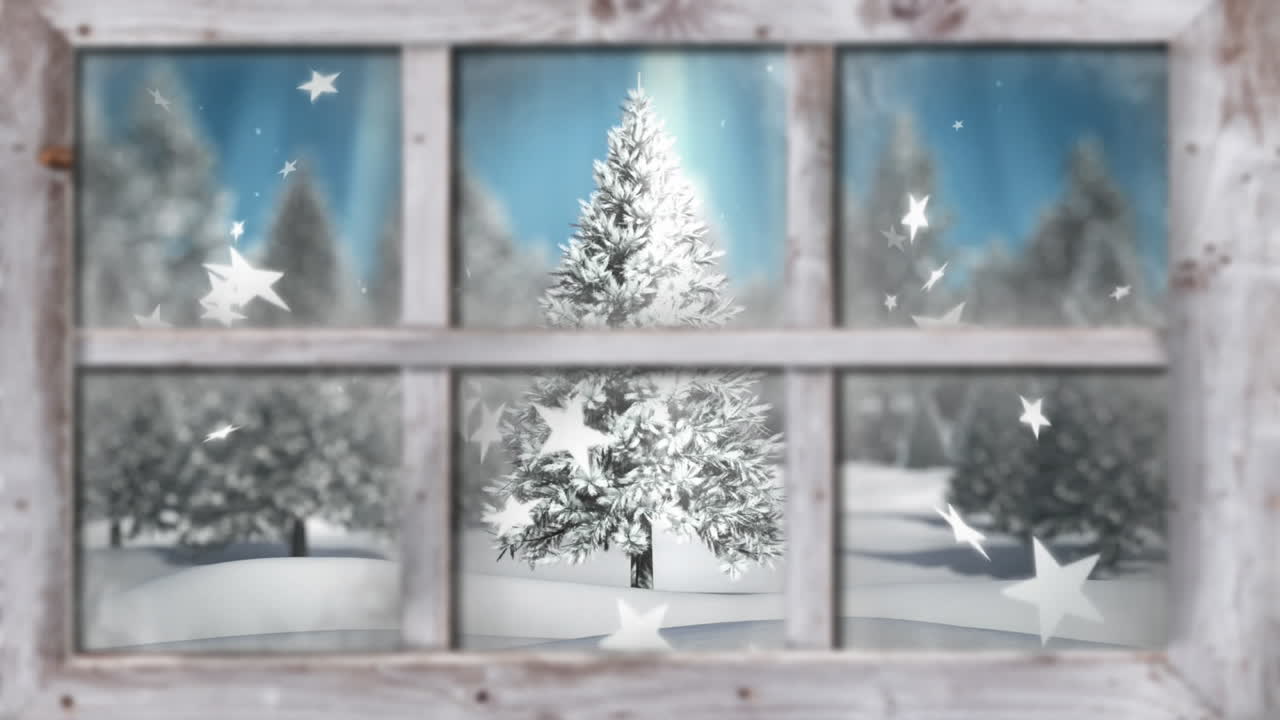 창문 을 통해 볼 수 있는 겨울 풍경