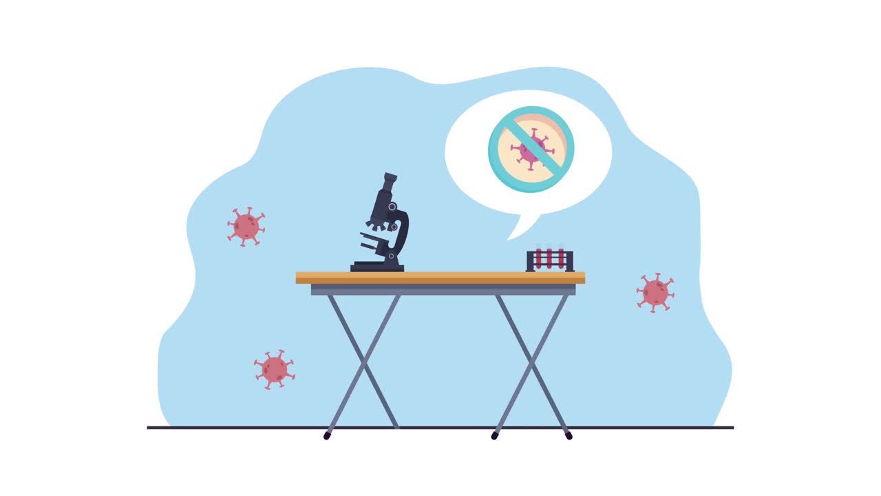 코로나19 팬데 입자 현미경 및 튜브 테스트