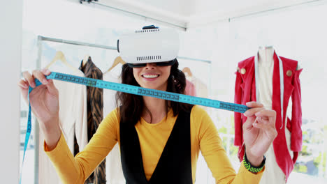 Female-designer-using-virtual-reality-headset-4k