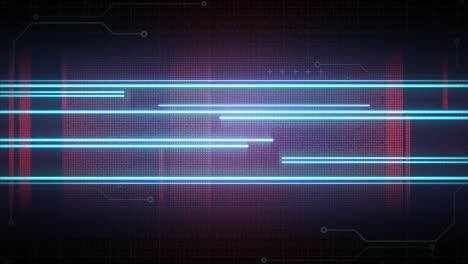 digital computer screen with neon hud elements