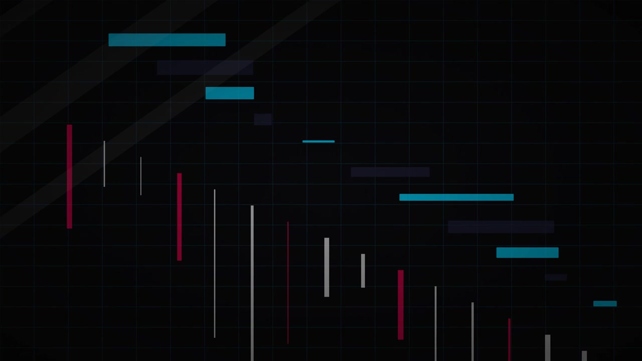 Abstract Digital Gantt Chart Animation on Dark Background
