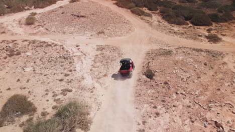 a dune buggy navigates the trails of cavo greko national park in cyprus