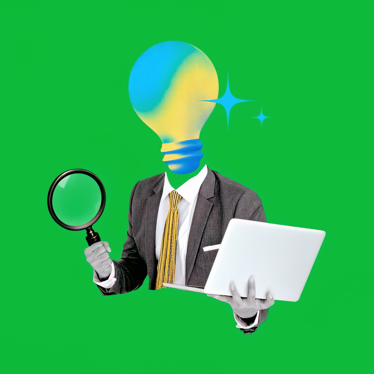 Innovative business analysis concept animation isolated asset, transparent 4K video, alpha channel