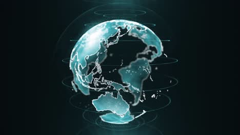 global hologram effect loop, digital global map, earth, world map