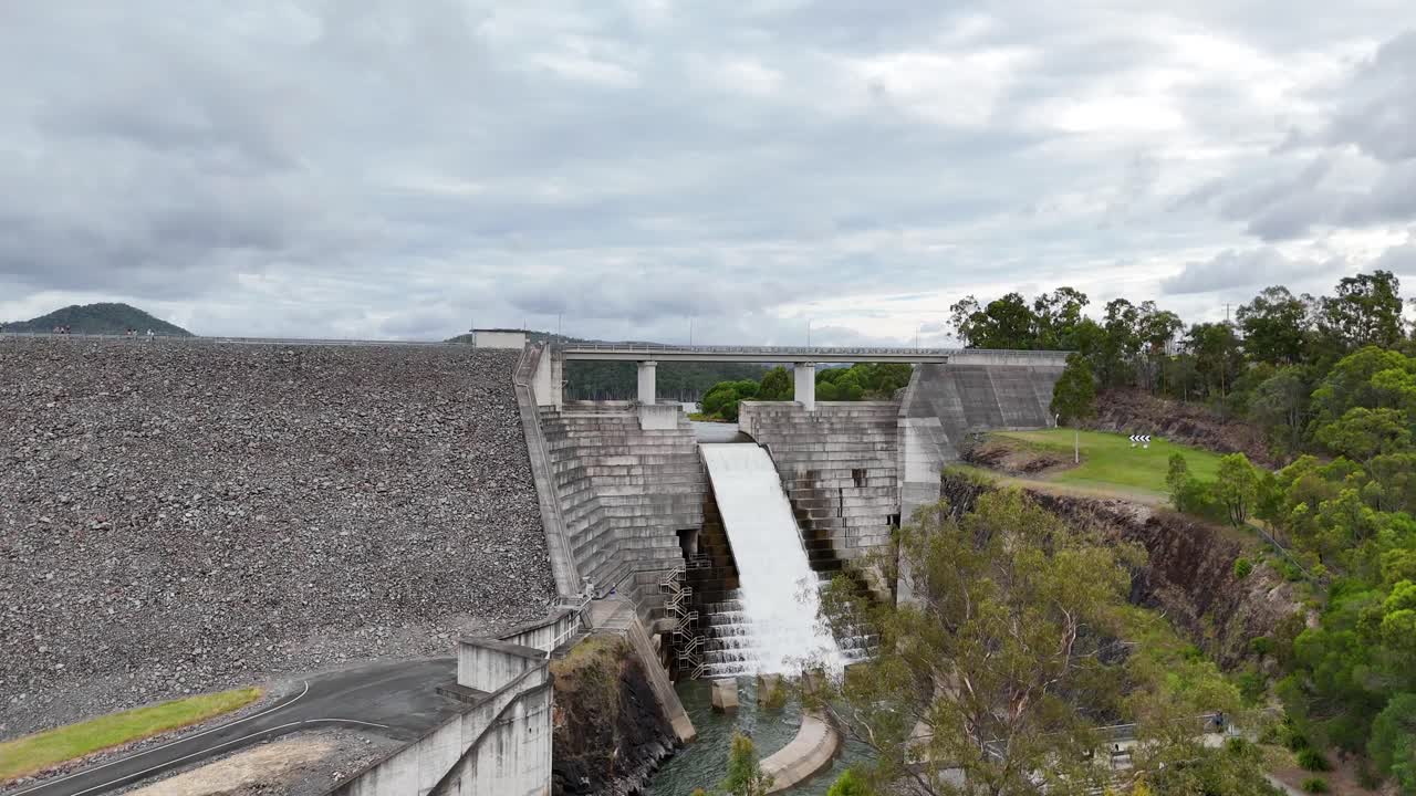 Water cascading over dam in Gold Coast