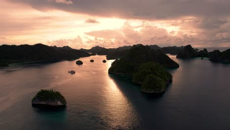 sunrise over stunning tropical island in raja ampat in indonesia