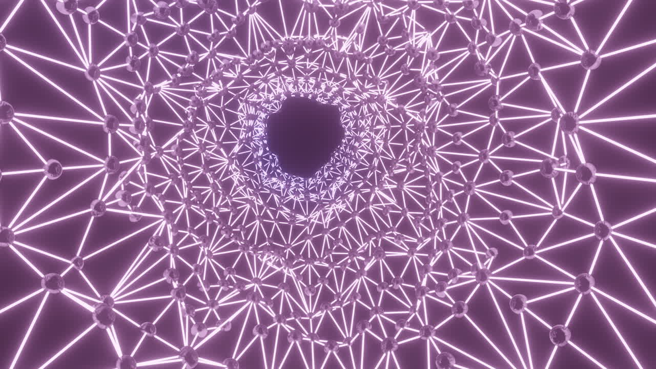 Abstract Glowing Purple Spiral Tunnel