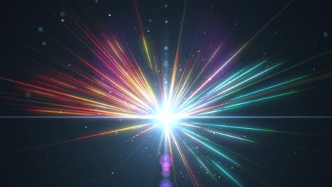 multicolored glowing and undulating supernova light burst looping background