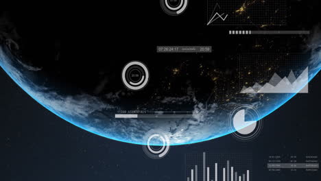 animación del procesamiento de datos financieros en todo el mundo