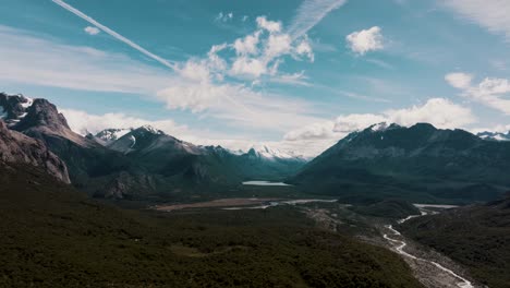 panoramic aerial view of mount fitz roy hiking and laguna de los tres in patagonia, argentina