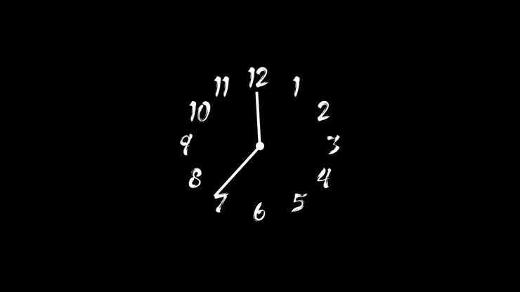 Animated Hand Drawn Clock Ticking Rapidly on Black Background