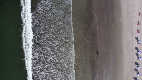 Vista-Aérea-Sobre-La-Playa-De-Barra-Do-Sahy,-En-El-Soleado-Brasil---Cenital,-Disparo-De-Drones