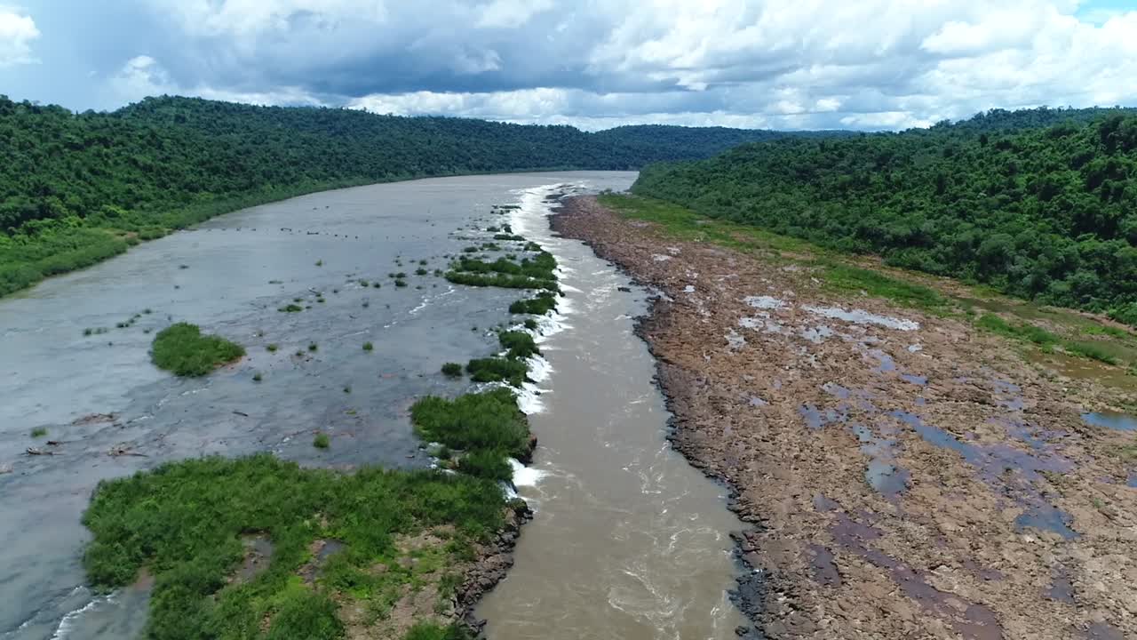 Bird's-eye view of Moconá Falls, one of the world's most stunning waterfalls