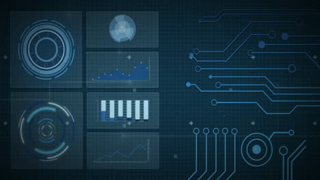 Animación-Del-Alcance-Y-Procesamiento-De-Datos-Sobre-Placa-De-Circuito-En-Pantallas.