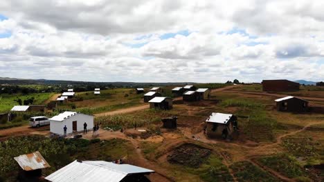 dzaleka refugee camp, houses in rural malawi, africa